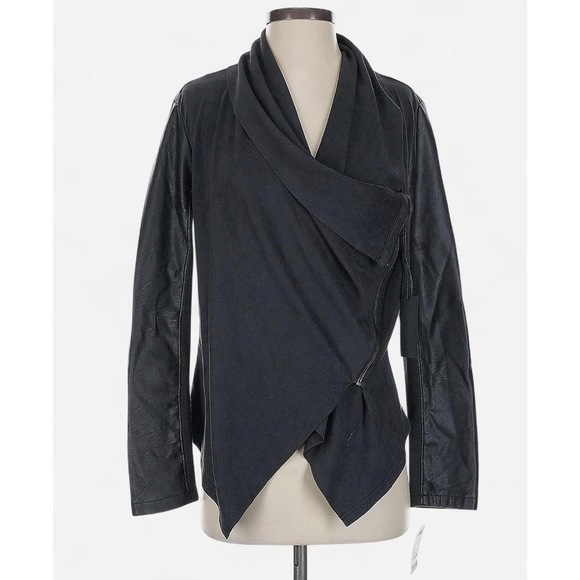 NWT small Blanknyc black biker faux vegan leather asymmetrical  motto jacket - Picture 1 of 6